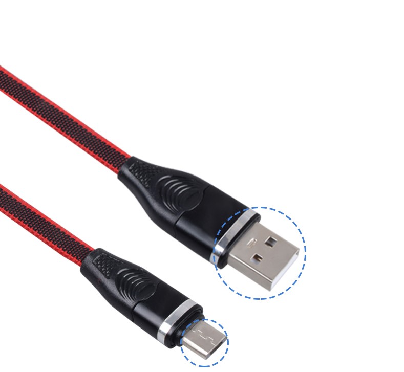 Elbow cloth braided  Micro data cable