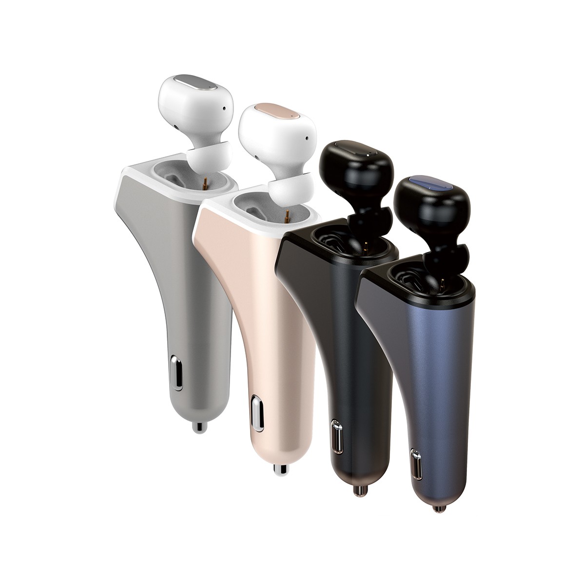 Car Charger With Bluetooth Earphone