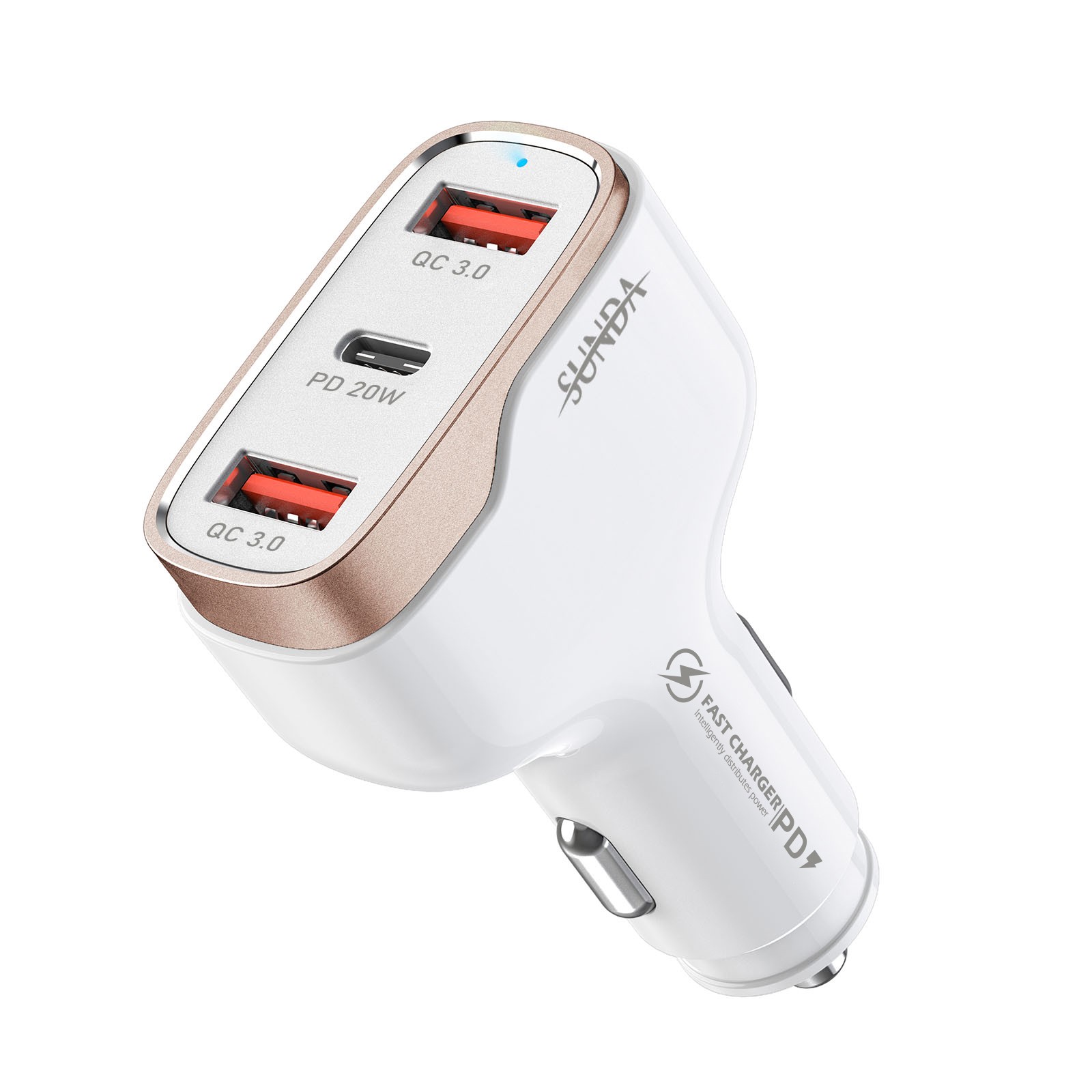 PD20W/QC18W + QC18W Three Ports In Car Phone Charger