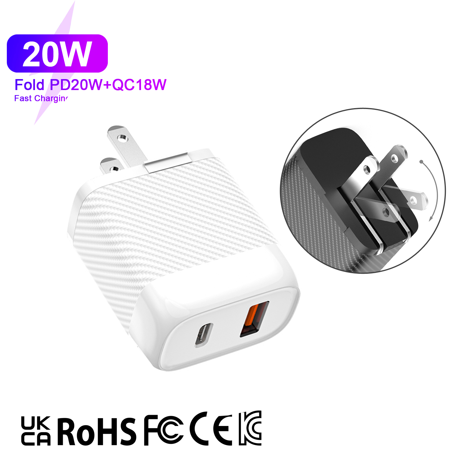 USB C Charger Block, Dual Port Type C Wall Charger Fast Charging 20W Power Adapter Cube for iPhone 1