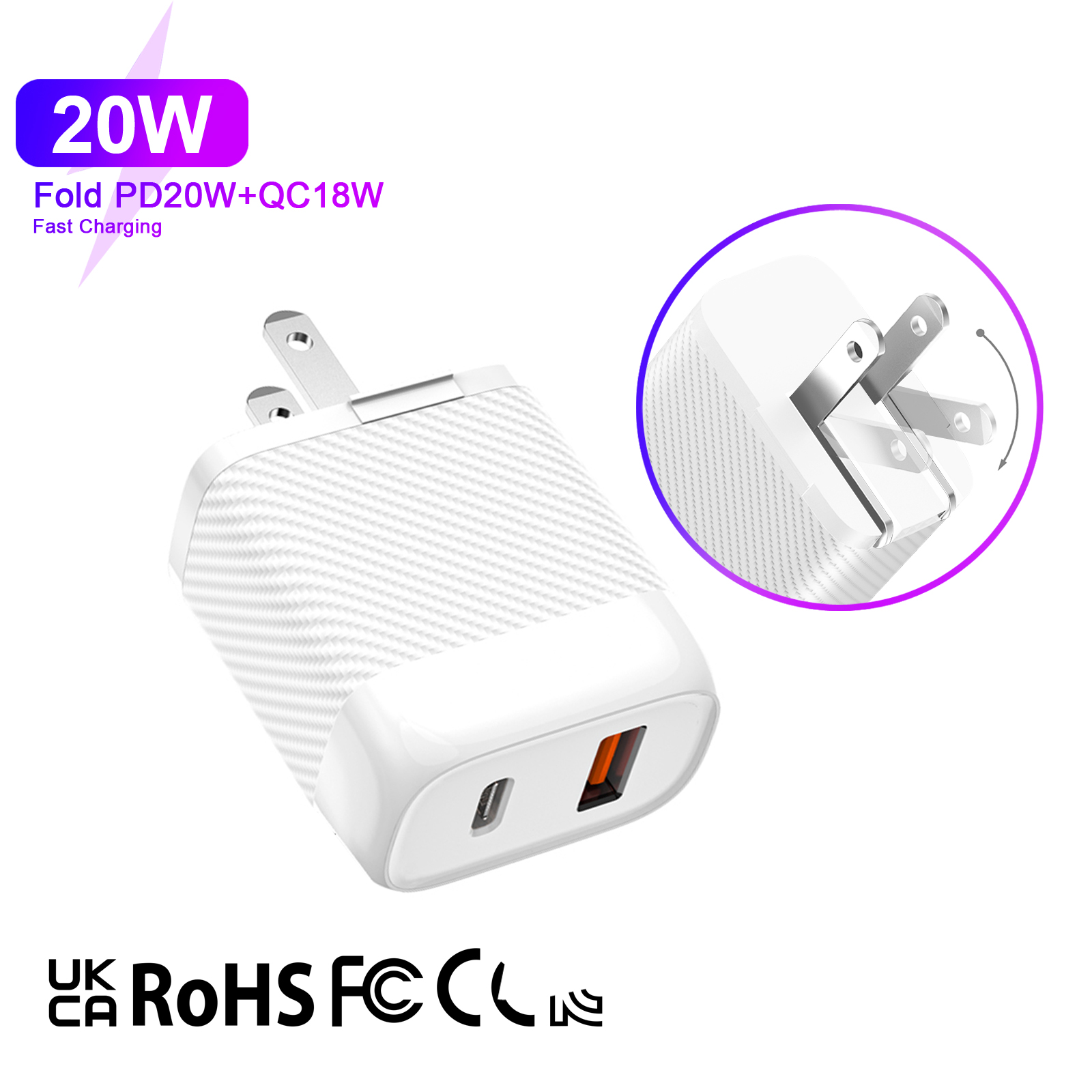 USB C Charger Block, Dual Port Type C Wall Charger Fast Charging 20W Power Adapter Cube for iPhone 14/14 Pro/14 Pro Max/14 Plus/13/12/11, XS/XR/X, iPad, Samsung, More(图2) fhyguy.jpg