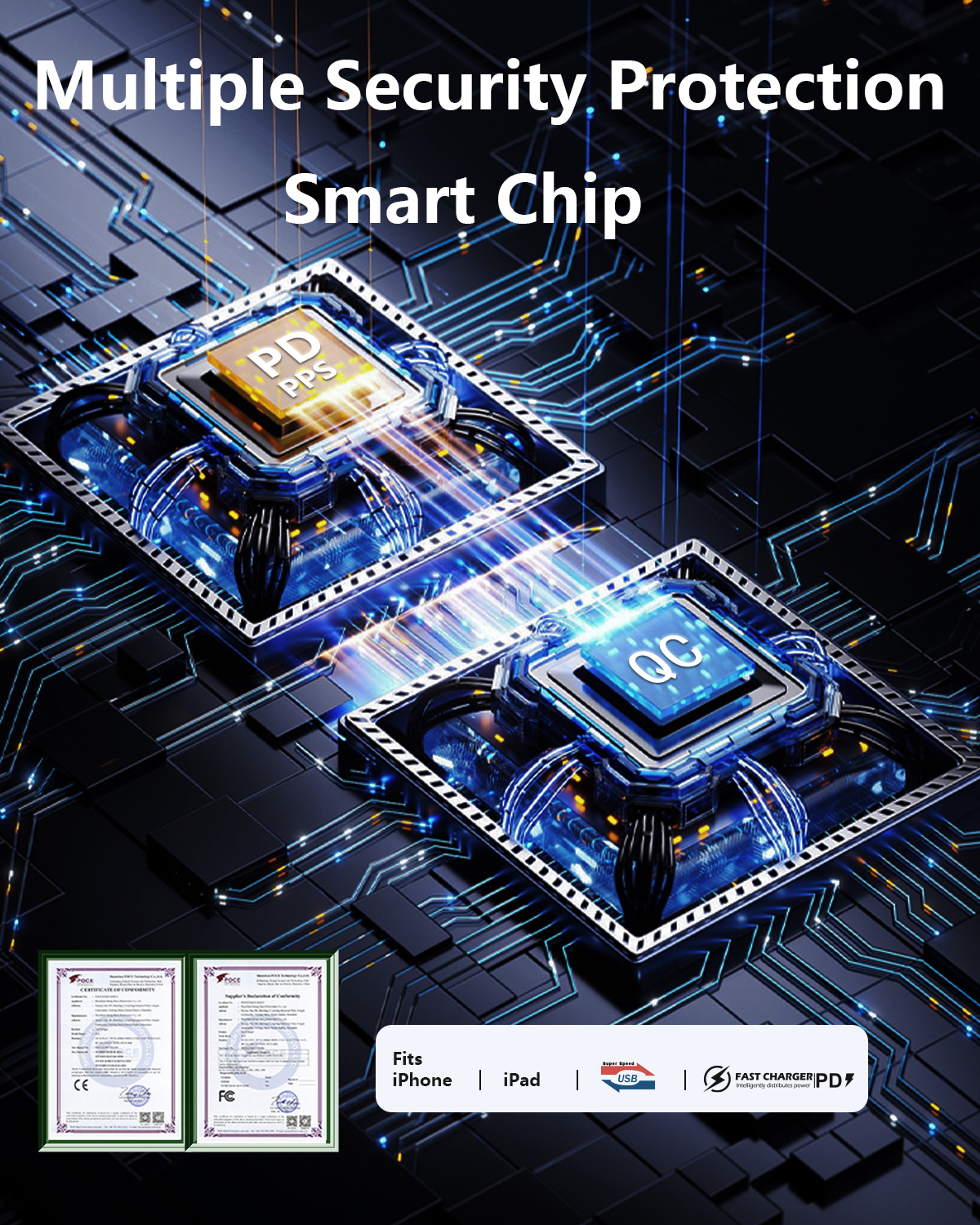 SUNDA 120W USB C Fast Car Charger, 4-Ports Car Charger Adapter, Dual Type C PD60W/PPS60W Compatible with iPhone15/14 Pro/Max/iPhone13/Galaxy/SamsungS23, Dual USB-A 18W QC3.0 for Android(图5) 主图3_看图王.jpg