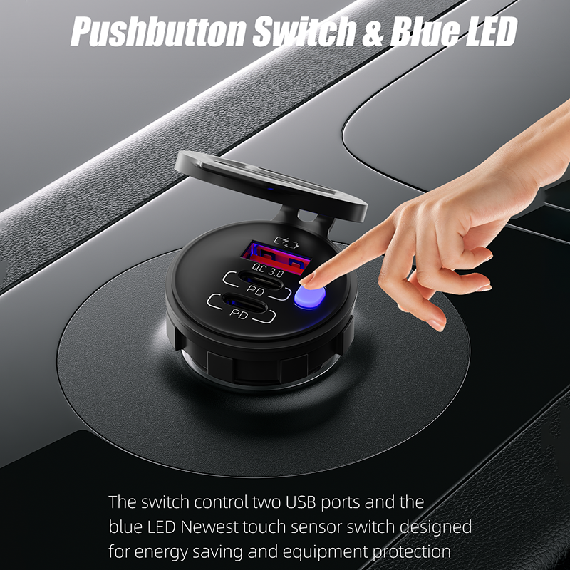 Motorcycle USB Quick Charge 3.0 Type-c PD Dual USB Port Kit(图4) 2.png