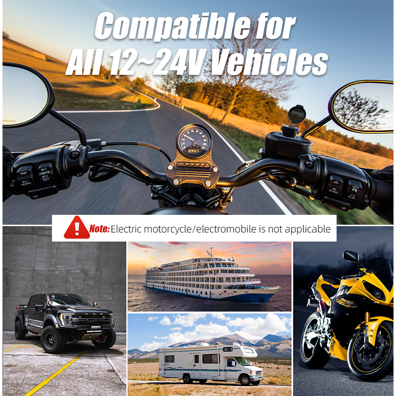 Motorcycle USB Quick Charge 3.0 Type-c PD Dual USB Port Kit(图7) 7.png