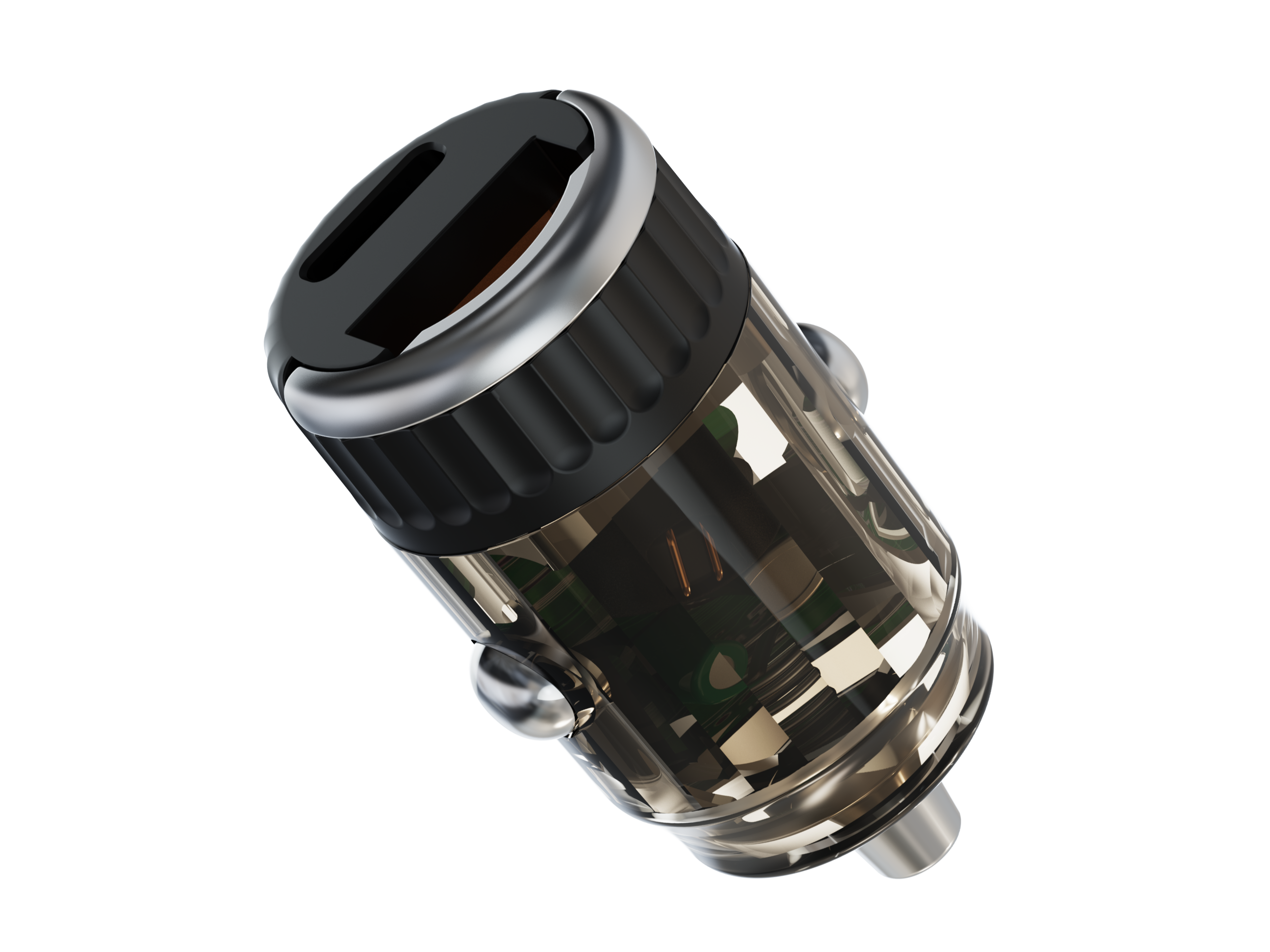 36W Mini Transparent Car Charger Adapter Small Size Car Charger PD Fast Charging Dual USB Turbo Char