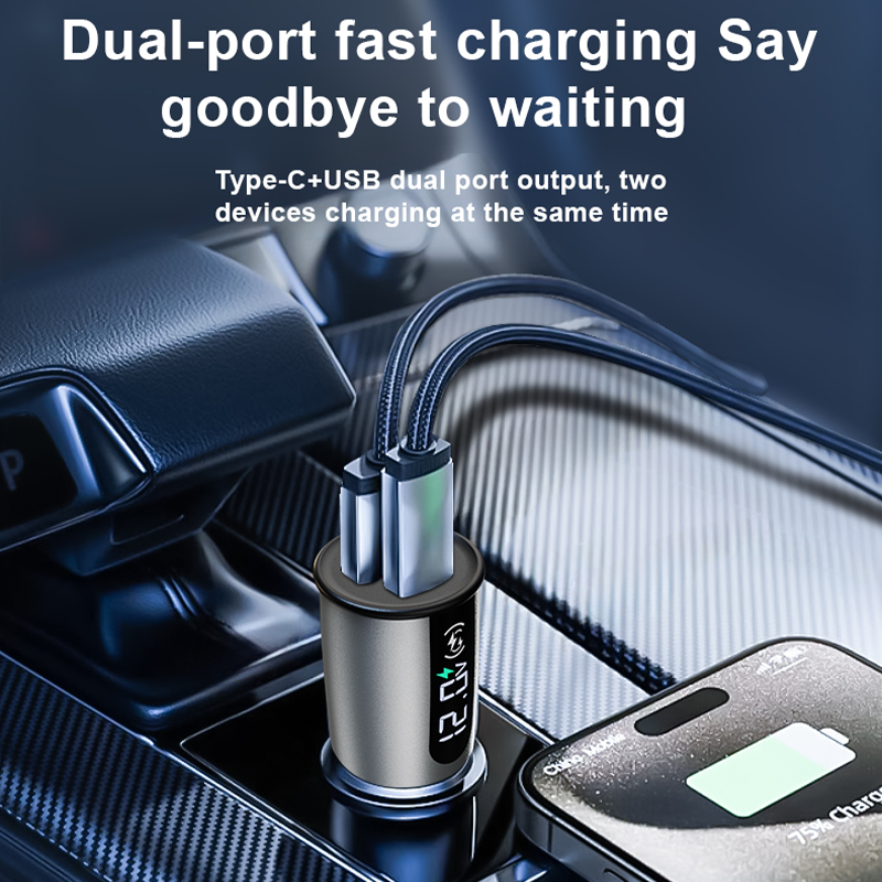 SUNDAREE 51W Fast Charging QC3.0 Car Charger For iPhone 17 Pro Max/Air/16/15/iPad, Samsung S25 Android Cell Phone(图1) 未标题-3.png