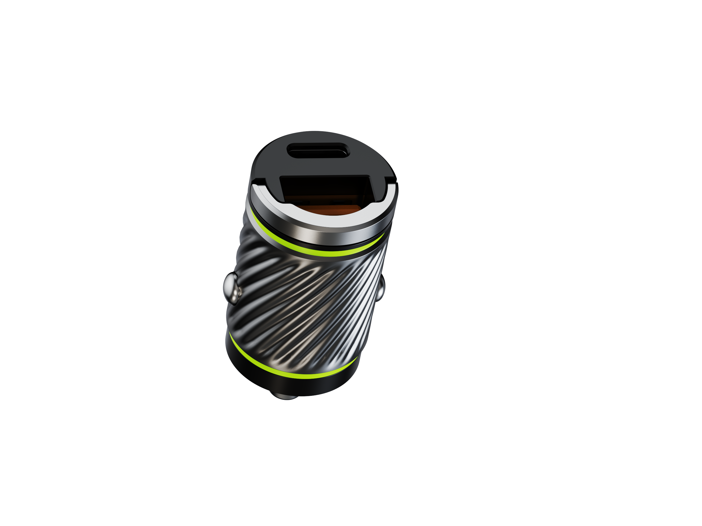 36W Mini Zinc alloy Car Charger Adapter Small Size Car Charger PD Fast Charging Dual USB Turbo Char