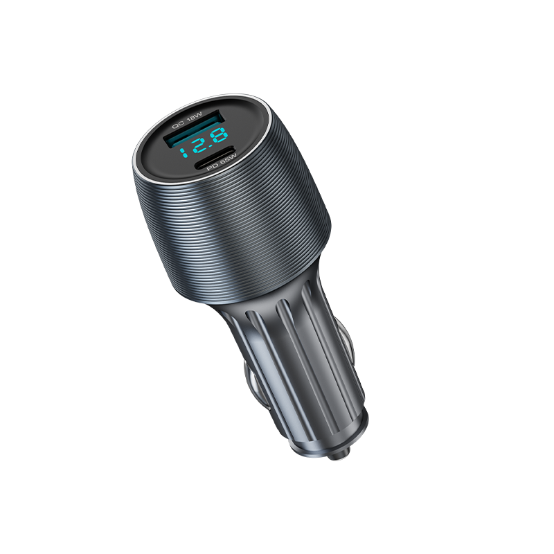 Aluminum Alloy Digital USB C Car Charger Adapter Fast Charge, 83W Metal Cigarette Lighter USB Charge