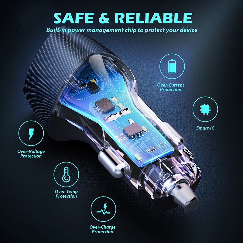 48W 2-Port Fast Charging Adapter with PD&QC3.0 USB C Car Charger Quick PD Charger for phone(图2) 微信图片_20251205144049.jpg