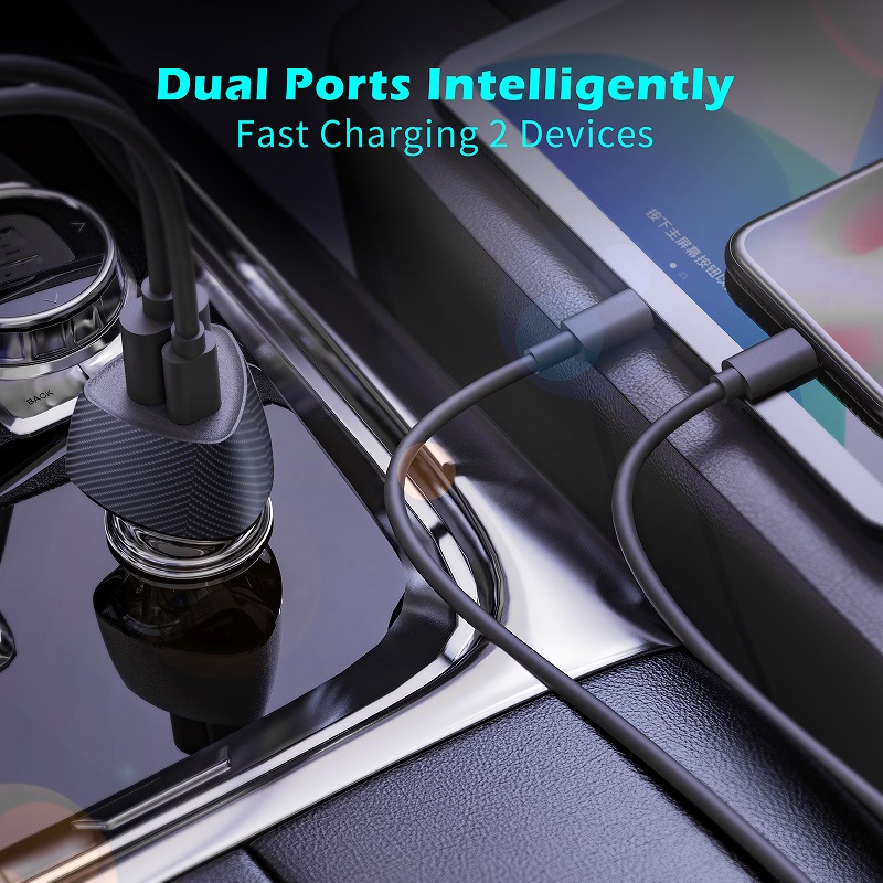 48W 2-Port Fast Charging Adapter with PD&QC3.0 USB C Car Charger Quick PD Charger for phone(图1) 微信图片_20251205144032.jpg