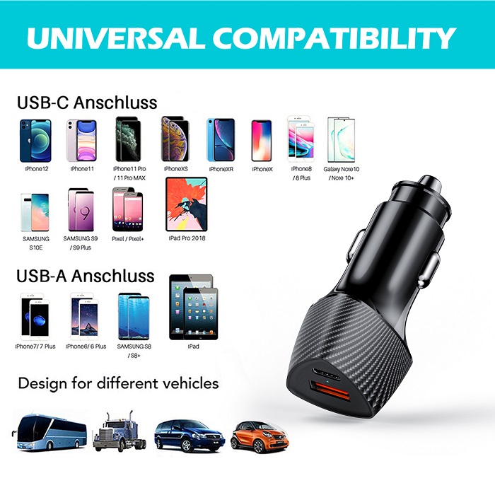 48W 2-Port Fast Charging Adapter with PD&QC3.0 USB C Car Charger Quick PD Charger for phone(图3) 微信图片_20251205160542.jpg