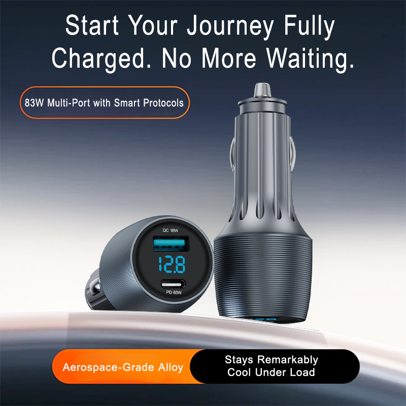 Charger Aluminum Alloy Digital USB C Car Charger Adapter Fast Charge, 83W Metal Cigarette Lighter USB Charger for iPhone 15 Smallest Flush Car Charger USB C for iPhone 14 Pro Max 13 12 Galaxy S23/22 (图4) d7ca09bbfb9e157651da6db80f918c5.png